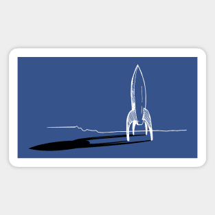 Super Retro Classic Rocket Line Art T-Shirt Magnet